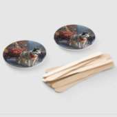 Alaskan Malamute Kerstmis Feestelijk Seizoen Handwaaier (Niet-gemonteerd)