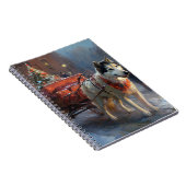 Alaskan Malamute Kerstmis Feestelijk Seizoen Notitieboek (Rechterzijde)