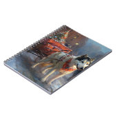 Alaskan Malamute Kerstmis Feestelijk Seizoen Notitieboek (Linkerzijde)