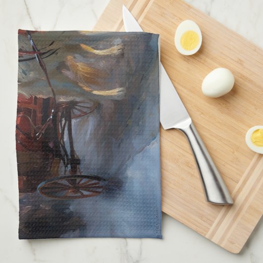 Alaskan Malamute Kerstmis Feestelijk Seizoen Theedoek (Quarter Fold)