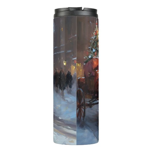 Alaskan Malamute Kerstmis Feestelijk Seizoen Thermosbeker (Achterkant)