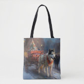 Alaskan Malamute Kerstmis Feestelijk Seizoen Tote Bag (Voorkant)