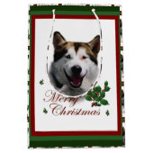 Alaskan Malamute Kerstmis Medium Cadeauzakje (Voorkant)