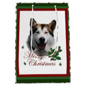 Alaskan Malamute Kerstmis Medium Cadeauzakje (Achterkant)