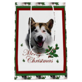 Alaskan Malamute Kerstmis Medium Cadeauzakje (Achterkant)