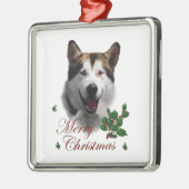Alaskan Malamute Kerstmis Metalen Ornament (Links)