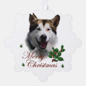 Alaskan Malamute Kerstmis Ornament Kaart (Voorkant)