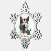 Alaskan Malamute Kerstmis Tin Sneeuwvlok Ornament (Rechts)