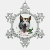 Alaskan Malamute Kerstmis Tin Sneeuwvlok Ornament (Voorkant)