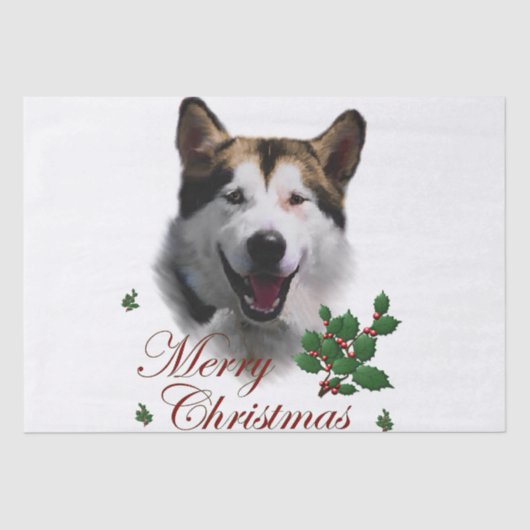 Alaskan Malamute Kerstmis Tissuepapier (Voorkant)
