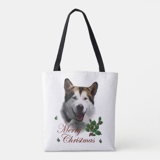 Alaskan Malamute Kerstmis Tote Bag (Achterkant)