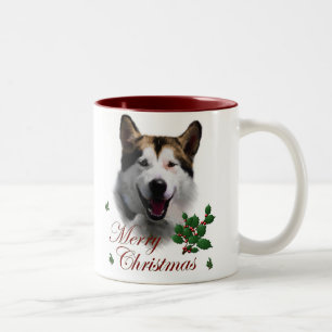 Alaskan Malamute Kerstmis Tweekleurige Koffiemok