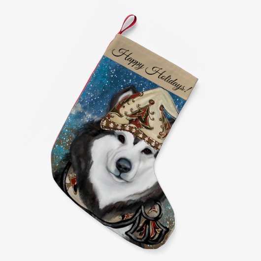 Alaskan Malamute Kleine Kerstsok (Voorkant (Hangend))