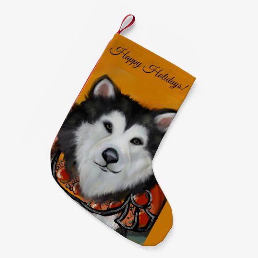 Alaskan Malamute Kleine Kerstsok (Voorkant (Hangend))