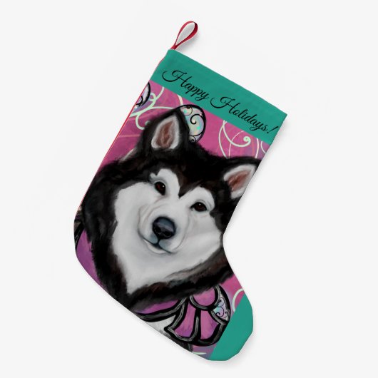 Alaskan Malamute Kleine Kerstsok (Voorkant (Hangend))