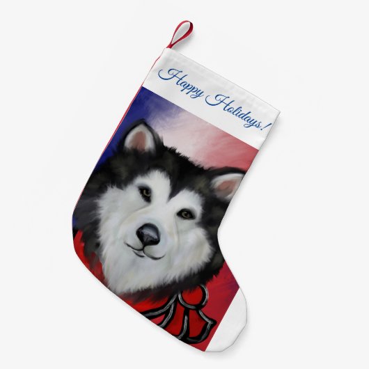 Alaskan Malamute Kleine Kerstsok (Voorkant (Hangend))