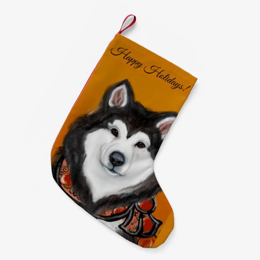 Alaskan Malamute Kleine Kerstsok (Voorkant (Hangend))