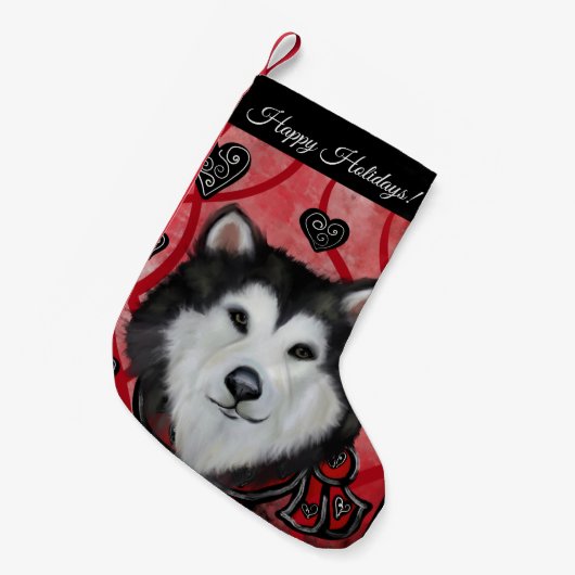 Alaskan Malamute Kleine Kerstsok (Voorkant (Hangend))