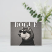 Alaskan Malamute Luxe Mode Editorial Briefkaart (Staand voorkant)