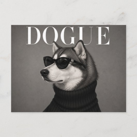 Alaskan Malamute Luxe Mode Editorial Briefkaart (Voorkant)