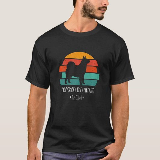 Alaskan Malamute Ma Retro T-shirt (Voorkant)