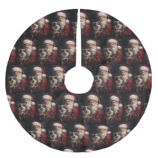 Alaskan Malamute met Kerstman Kerstmis Kerstboom Rok (Voorkant)