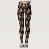 Alaskan Malamute met Kerstman Kerstmis Leggings (Voorkant)