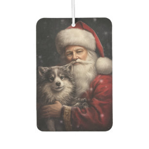 Alaskan Malamute met Kerstman Kerstmis Luchtverfrisser