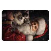 Alaskan Malamute met Kerstman Kerstmis Magneet (Horizontaal)