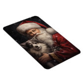 Alaskan Malamute met Kerstman Kerstmis Magneet (Rechterzijde)