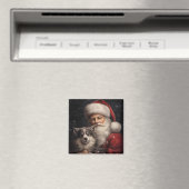 Alaskan Malamute met Kerstman Kerstmis Magneet (Insitu (Vaatwasser))