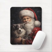 Alaskan Malamute met Kerstman Kerstmis Muismat (Met muis)