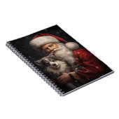 Alaskan Malamute met Kerstman Kerstmis Notitieboek (Rechterzijde)