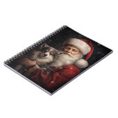 Alaskan Malamute met Kerstman Kerstmis Notitieboek (Linkerzijde)