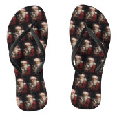 Alaskan Malamute met Kerstman Kerstmis Teenslippers (Voetbed)