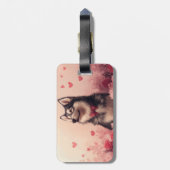 Alaskan Malamute met Rozen - Valentijnsdag Bagagelabel (Achterkant verticaal)