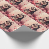 Alaskan Malamute met rozen - Valentijnsdag Cadeaupapier (Hoek)