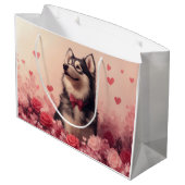 Alaskan Malamute met Rozen - Valentijnsdag Groot Cadeauzakje (Achterkant Gekanteld)