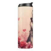 Alaskan Malamute met Rozen - Valentijnsdag Thermosbeker (Gedraaid links)