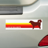 Alaskan Malamute met Stripes Bumpersticker (Op auto)