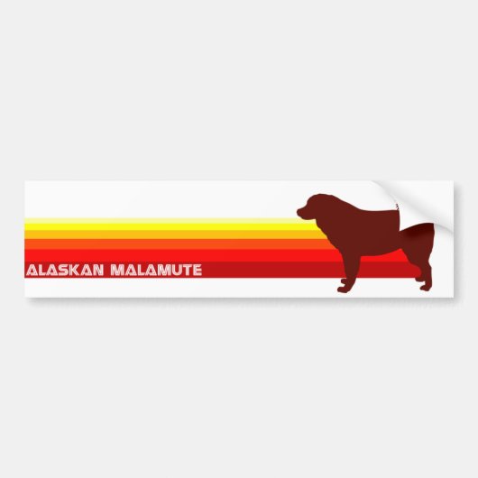 Alaskan Malamute met Stripes Bumpersticker (Voorkant)