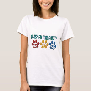 ALASKAN MALAMUTE MOM Paw Print T-shirt