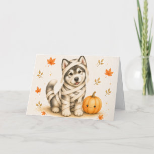 Alaskan Malamute-mummie Halloween Kaart