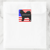 alaskan malamute name silo op vlag vierkante sticker (Tas)