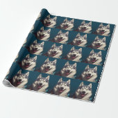 Alaskan Malamute Nieuwjaar Cadeaupapier (Uitgerold)