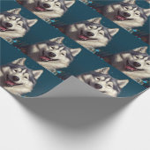 Alaskan Malamute Nieuwjaar Cadeaupapier (Hoek)