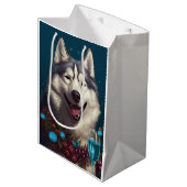 Alaskan Malamute Nieuwjaar Medium Cadeauzakje (Voorkant Gekanteld)