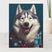 Alaskan Malamute Nieuwjaarskaart Kaart (Voorkant)