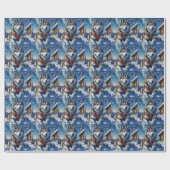 Alaskan Malamute North Pole Winter Christmas Cadeaupapier (Vlak)