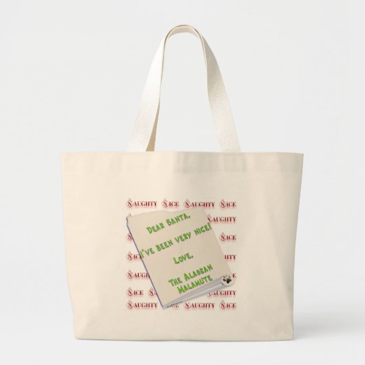 Alaskan Malamute Ondeugend of Nice Grote Tote Bag (Voorkant)